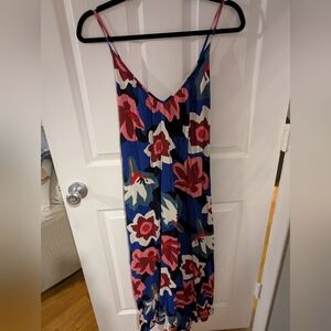 Cupshe Blue and Pink Floral Backless Dress